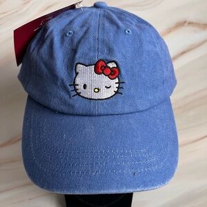 Women's Hello Kitty Wink Adjustable Hat SnapbackBlue Canvas Cap